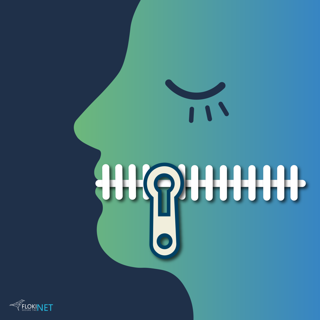 Illustration representing censorship and suppression of speech.